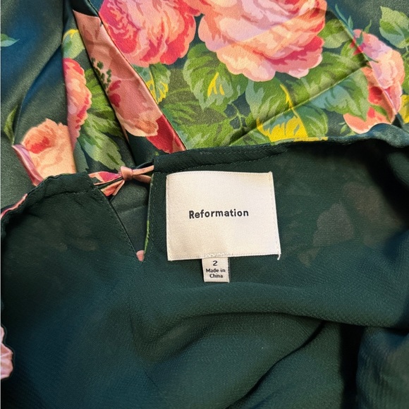 Reformation Anaiis Silk High Neck Maxi Dress Size 2 - Picture 6 of 7